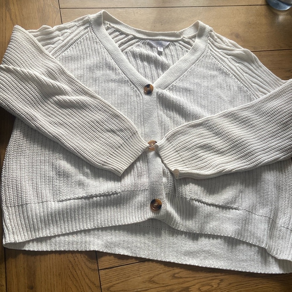 XXL, Time and True brand, white cardigan, 60% cotton, 40% acrylic